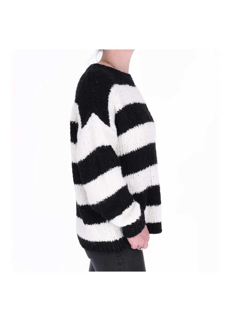 Splash of Color Grobstrick Pullover Damen