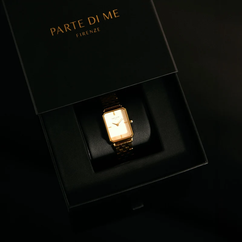 Parte Di Me Orologio Rechthoekig DamenUhr Silberlfarbene und Groen PDM09005