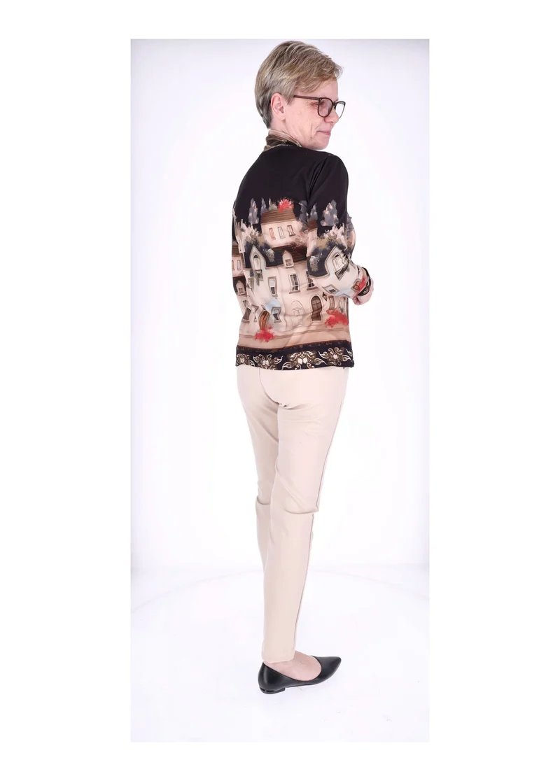 Splash of Color Rollkragen Shirt Damen