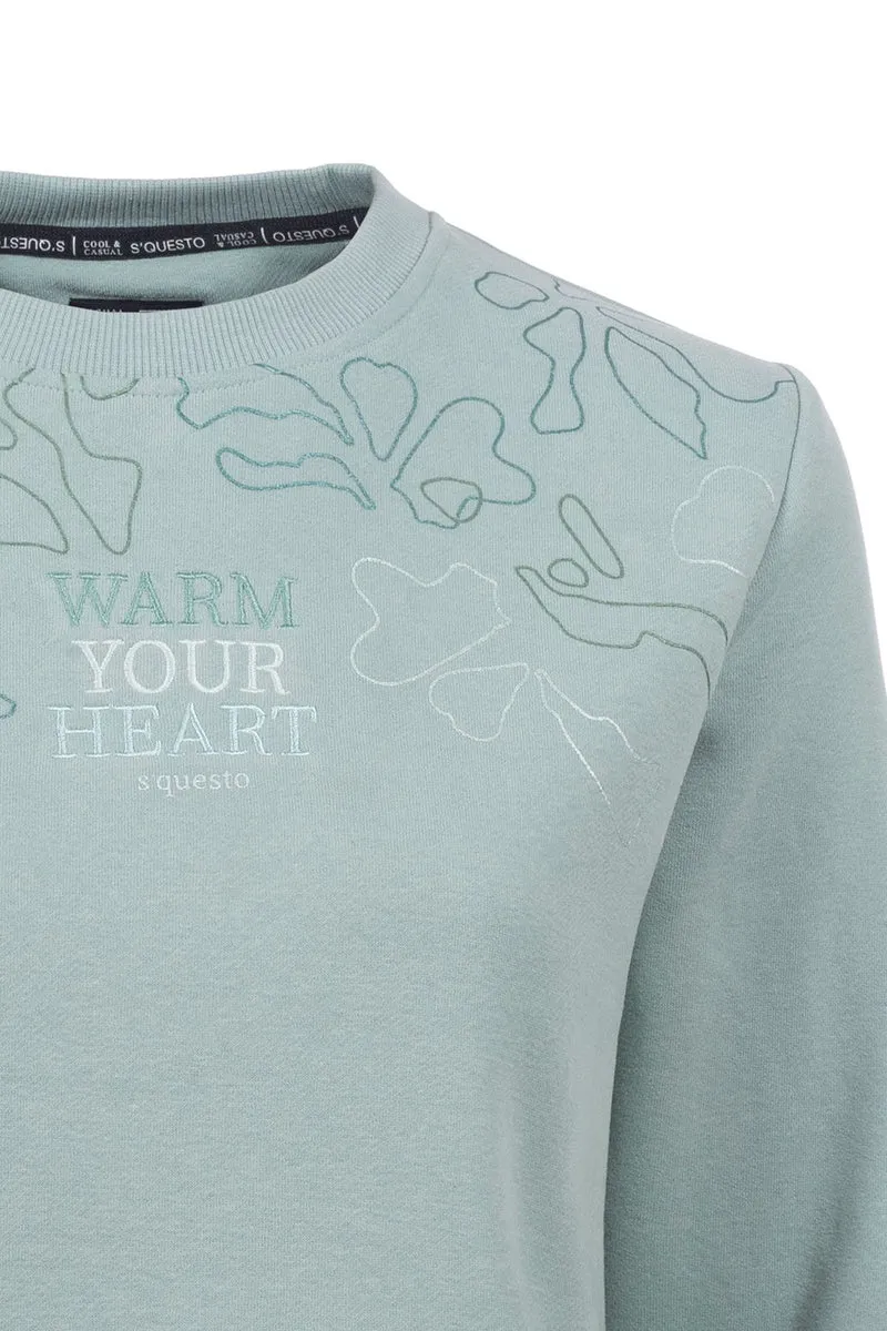 SOQUESTO Damen Sweatshirt Stickerei