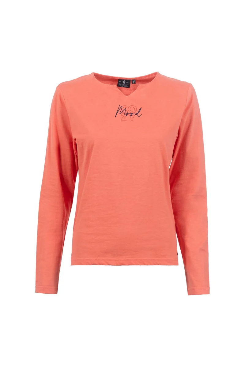 SOQUESTO Damen Langarmshirt Rot