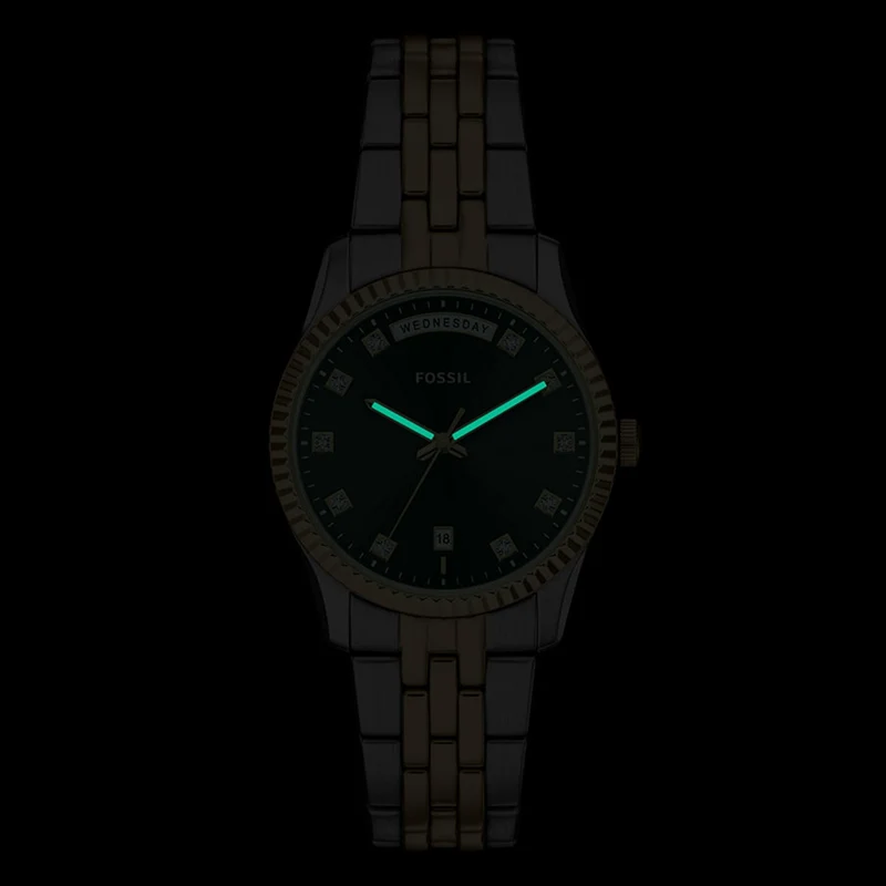 Fossil Scarlette Round Black Dial Watch ES5458