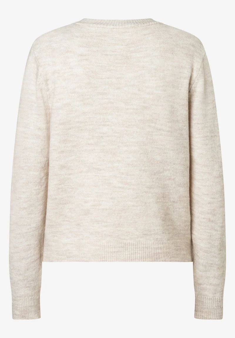 Pullover with Flowers, powder creme melange