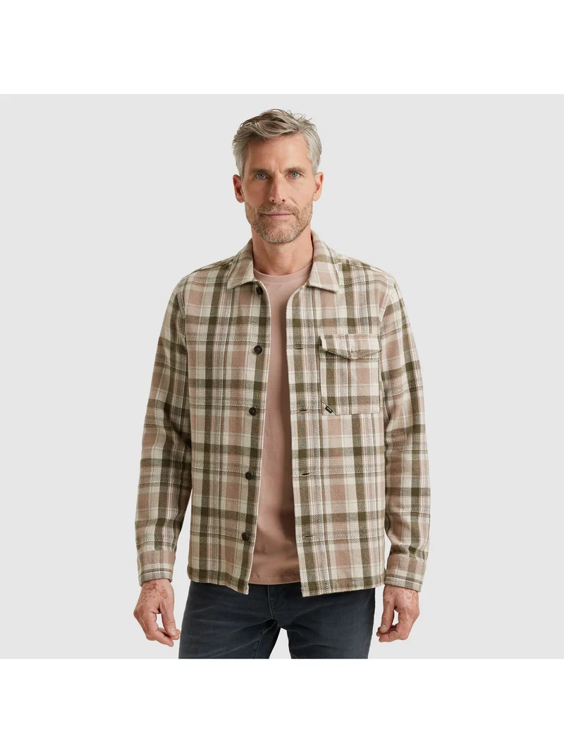 LONG SLEEVE SHIRT Herringbone chec, Silver Lining