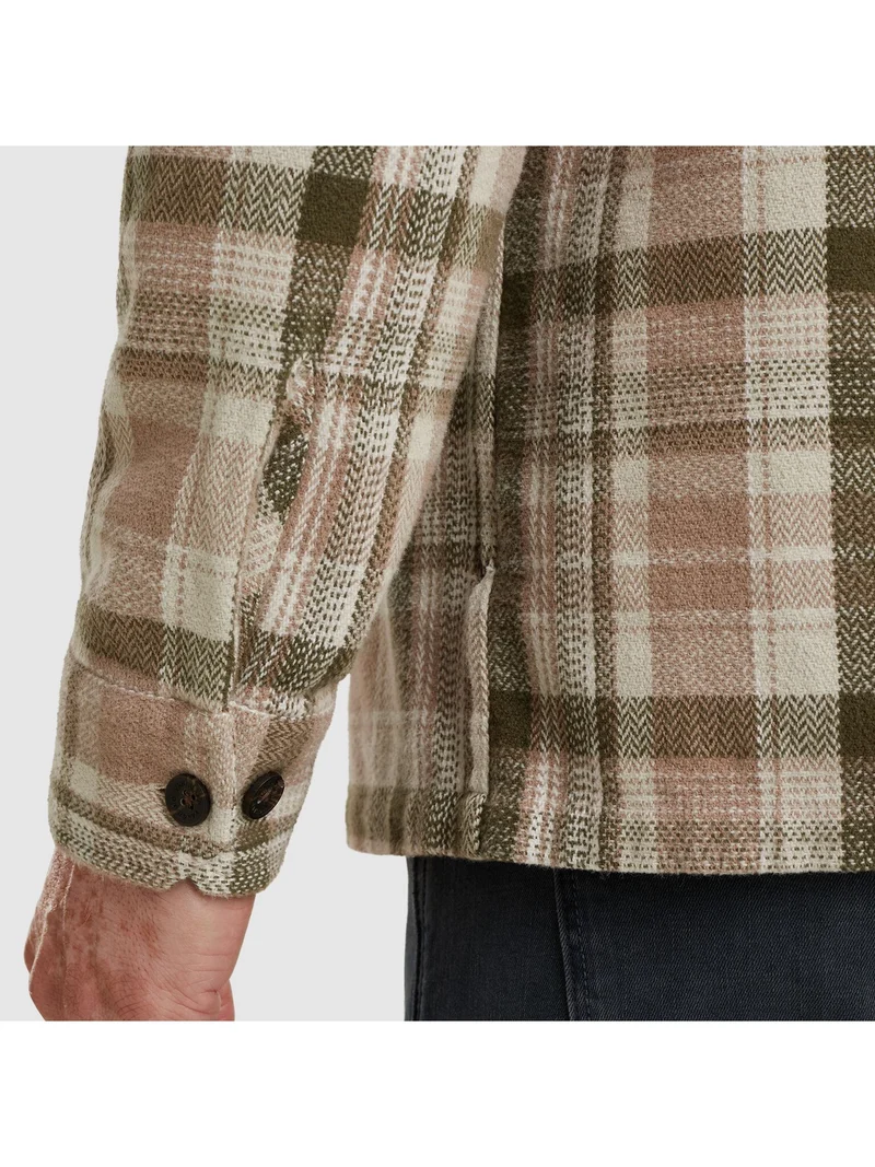 LONG SLEEVE SHIRT Herringbone chec, Silver Lining