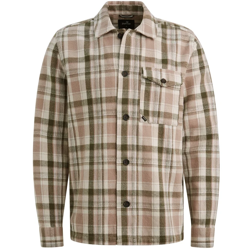 LONG SLEEVE SHIRT Herringbone chec, Silver Lining