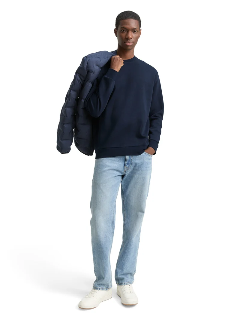 solid crewneck sweatshirt, sky captain blue
