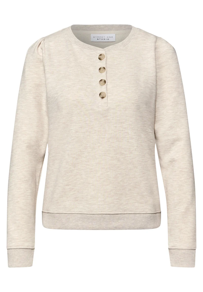 shirt w.button panel, buffed beige mel.