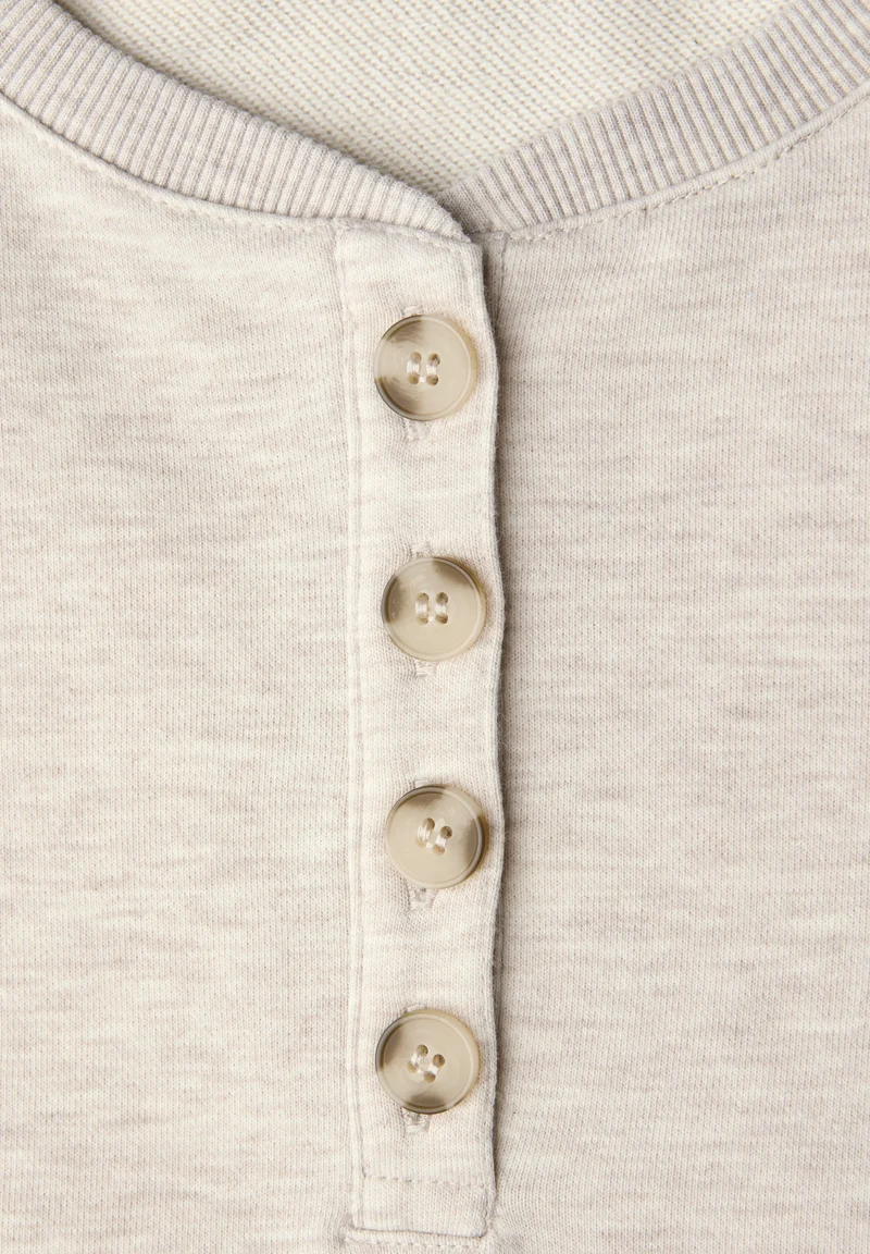 shirt w.button panel, buffed beige mel.