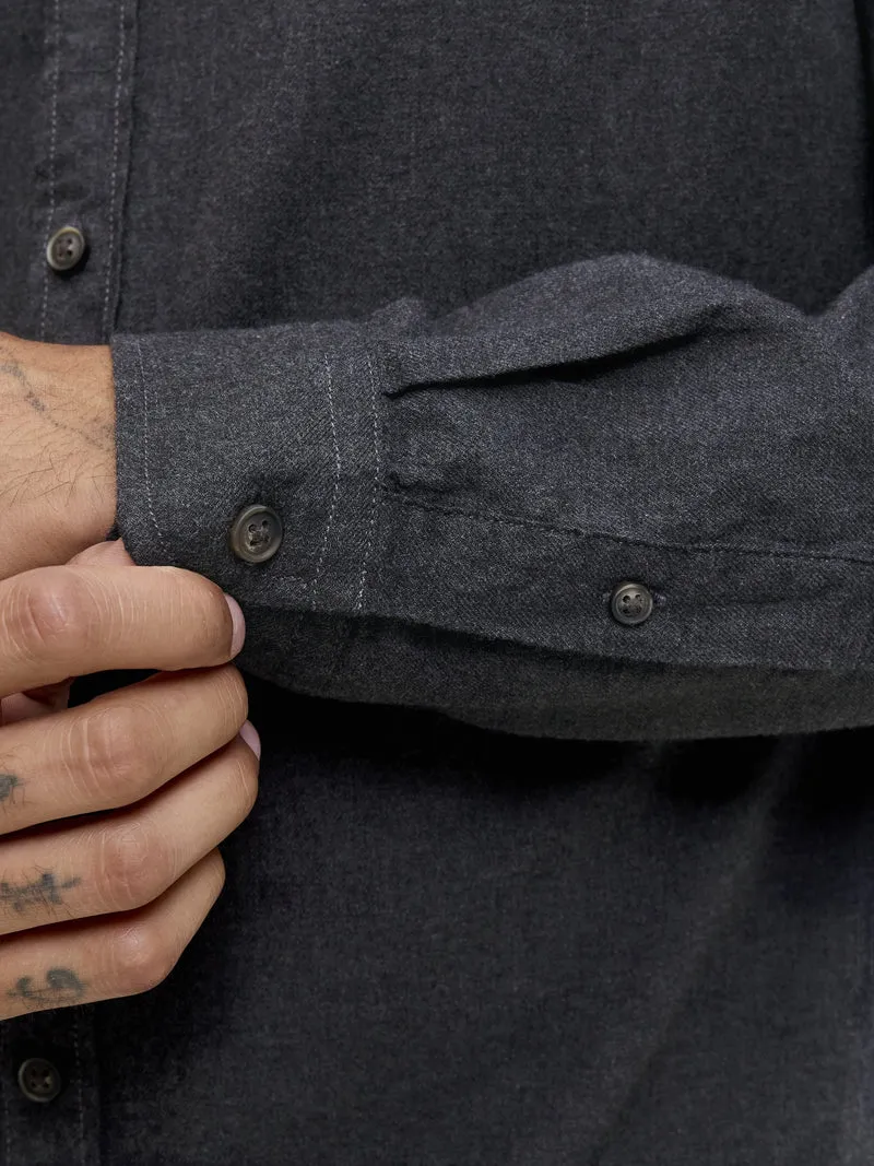JJECLASSIC MELANGE SHIRT L/S NOOS, Dark Grey Melange