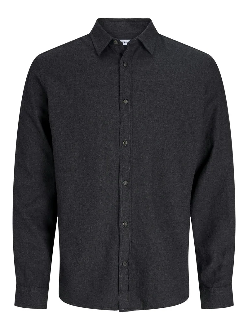 JJECLASSIC MELANGE SHIRT L/S NOOS, Dark Grey Melange