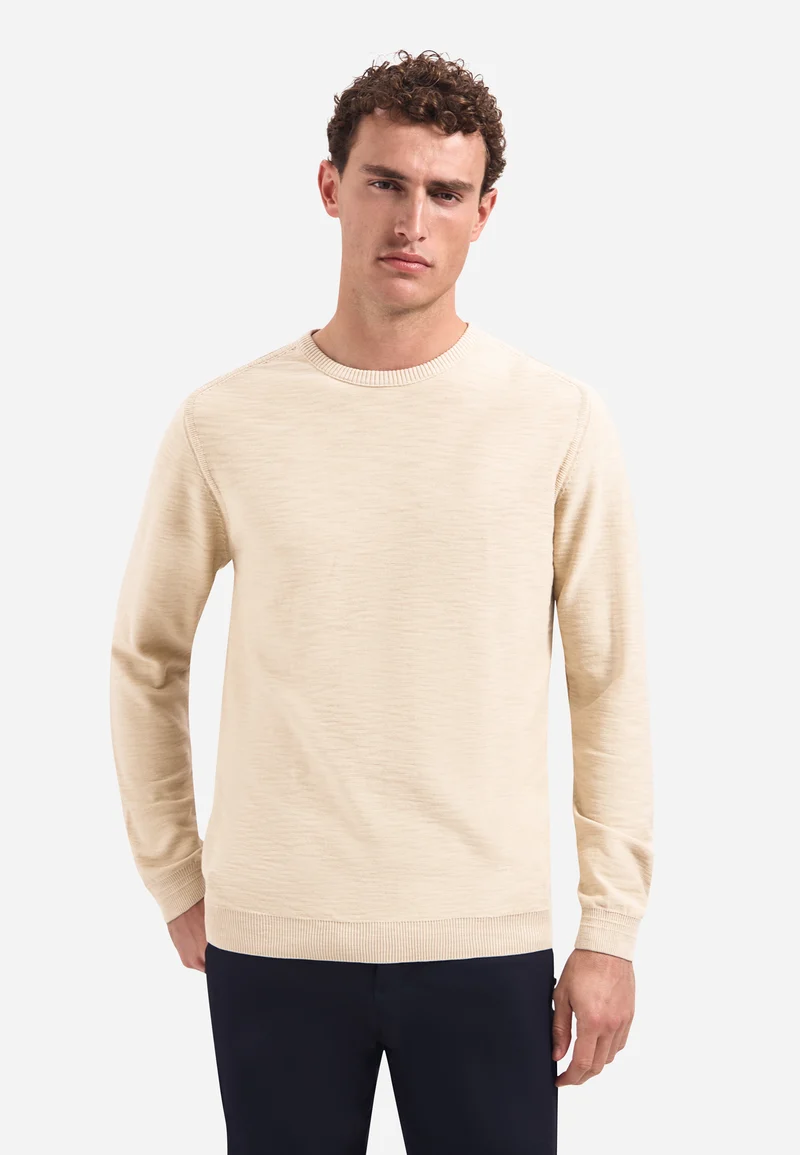 Pullover Crewneck Garment Dyed + Stone Washed, Cement