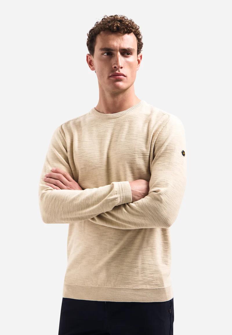 Pullover Crewneck Garment Dyed + Stone Washed, Cement