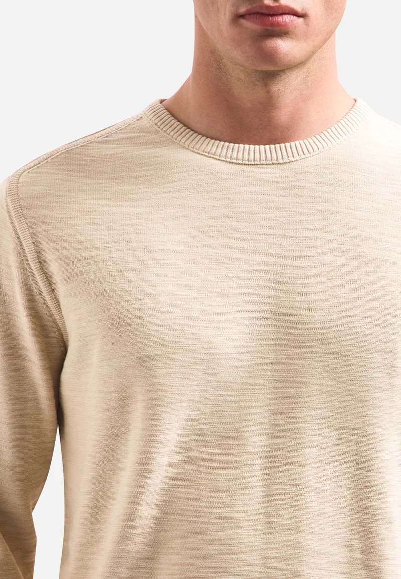 Pullover Crewneck Garment Dyed + Stone Washed, Cement