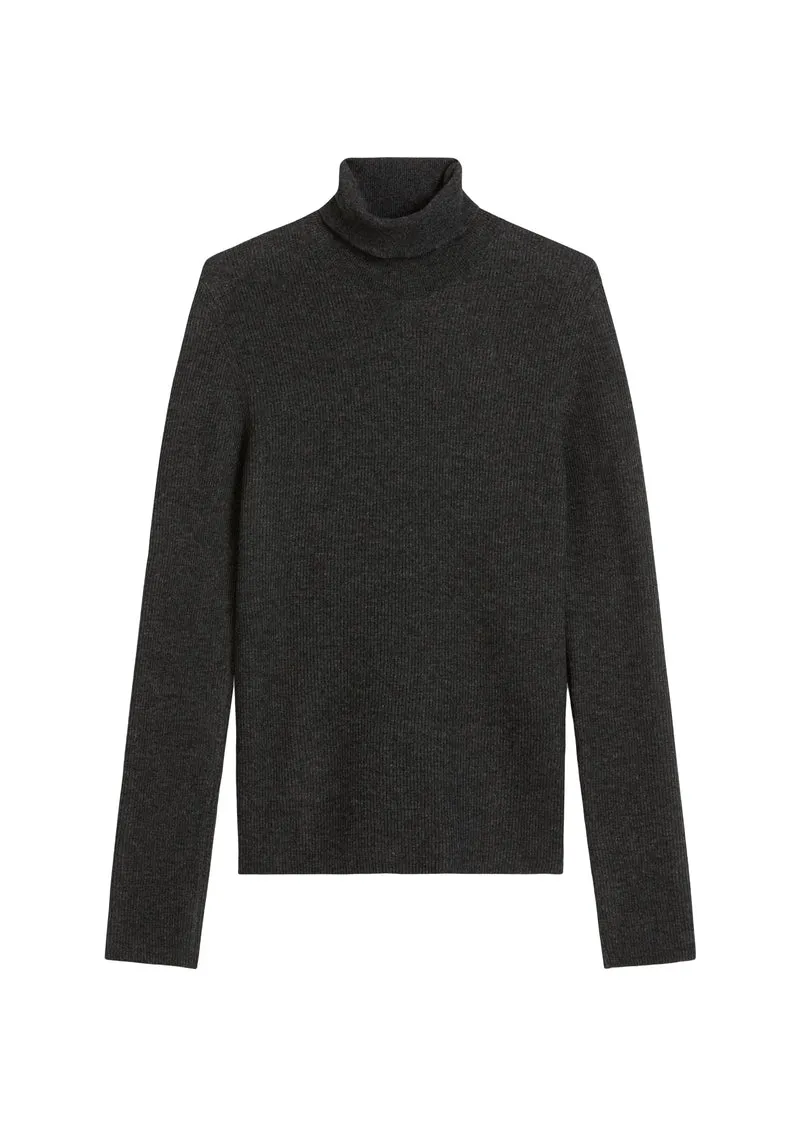Knit Pullover, Longsleeve, Anthra Melange