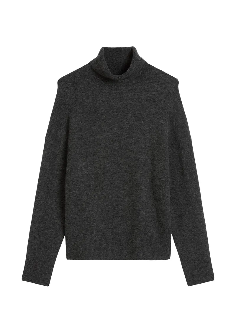 Knit Pullovers Longsleeve, Turtle N, Anthra Melange
