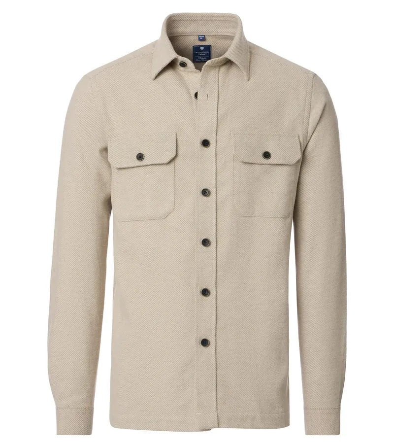 FLANELL COMFORT FIT 1/1 KENT, 200 BEIGE