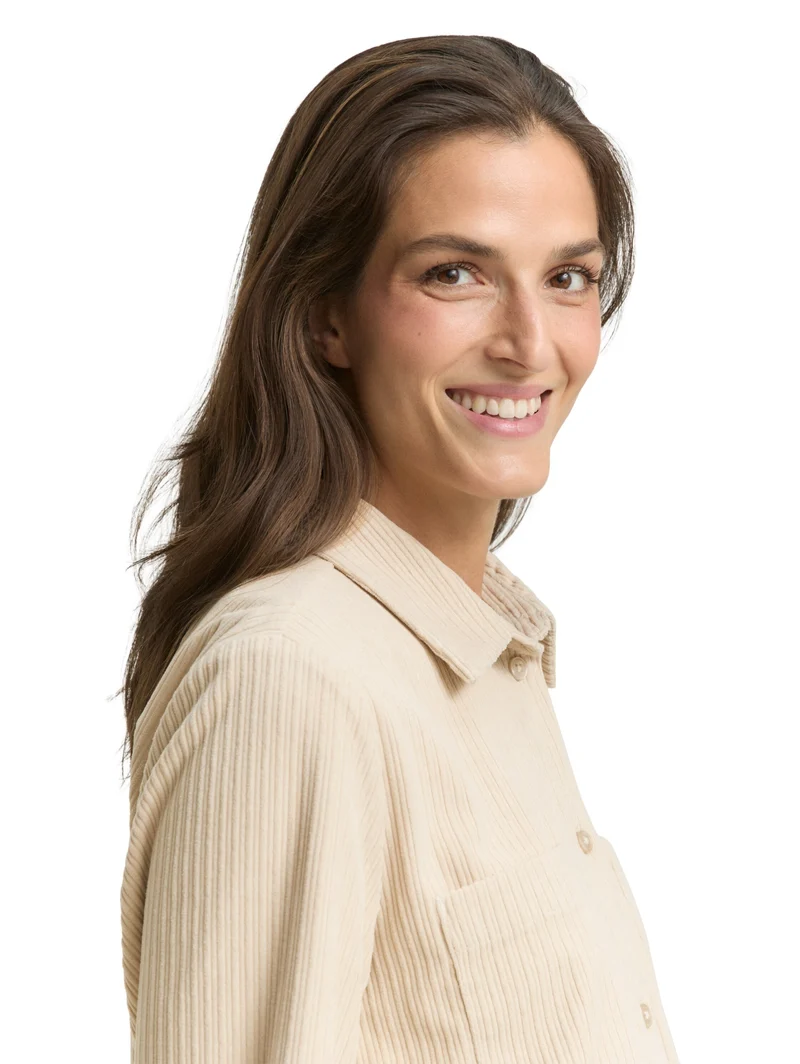 blouse cosy corduroy, sand stone beige