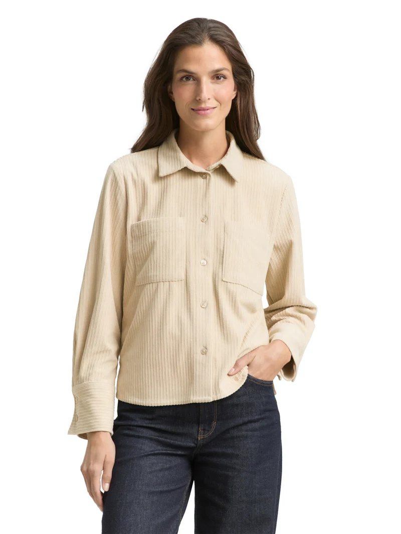 blouse cosy corduroy, sand stone beige