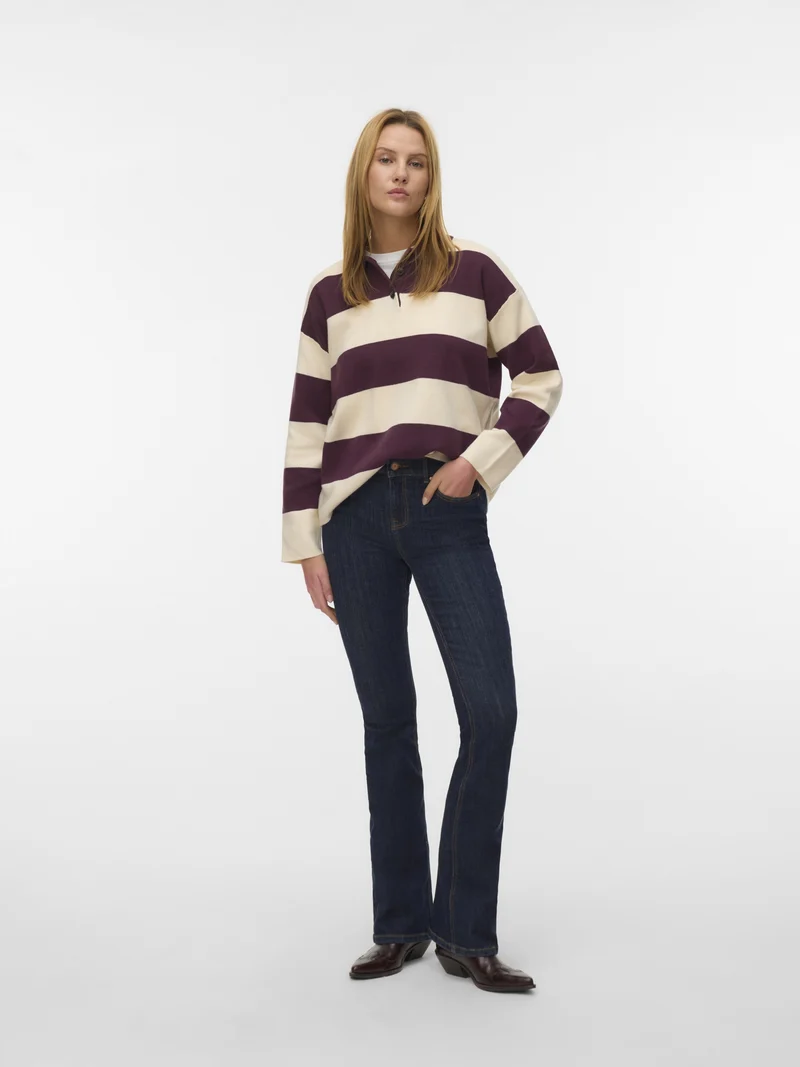 VMSABA POLONECK LS PULLOVER, Winetasting/W. BIRCH STRIPES + WINE