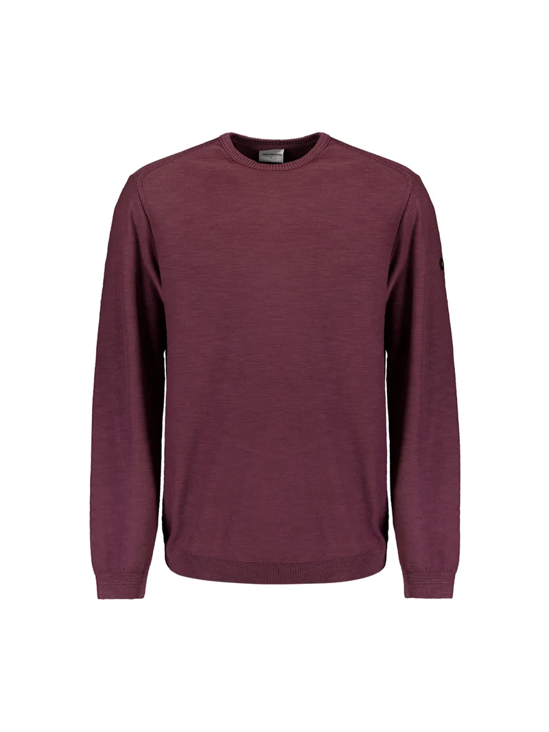 Pullover Crewneck Garment Dyed + Stone Washed, Dark Wine