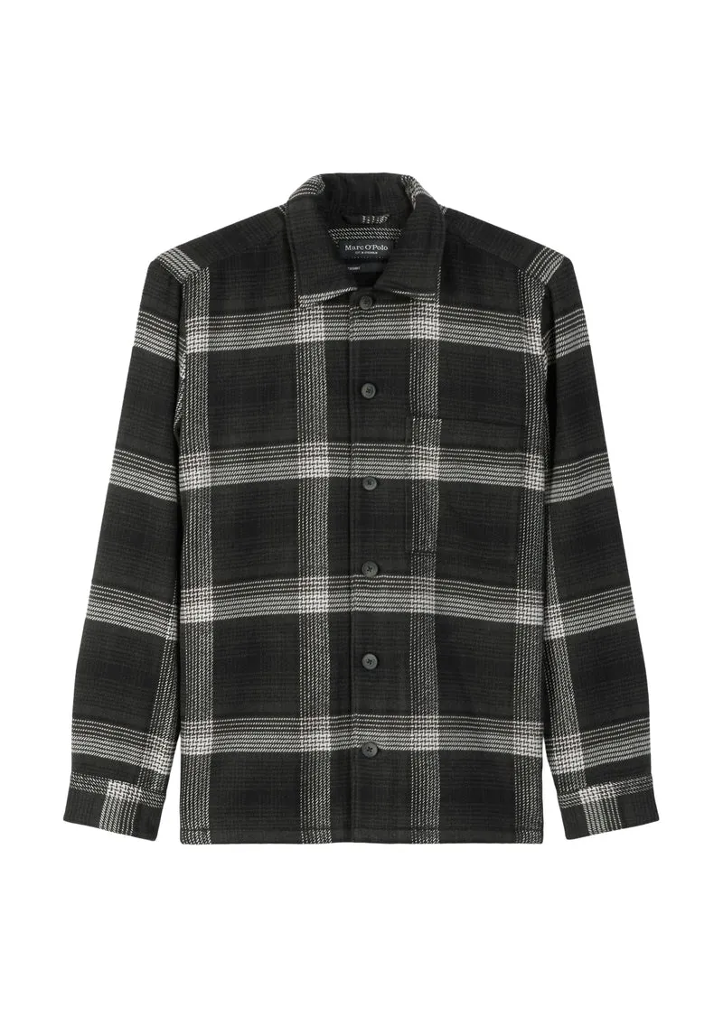 Overshirt with bowling collar, ches, multi/black