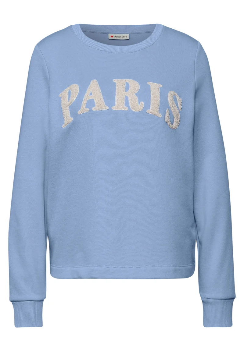 Crewneck w. Artwork, frosted blue