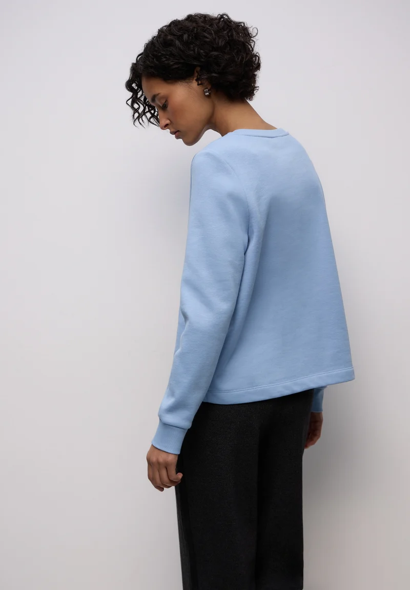 Crewneck w. Artwork, frosted blue