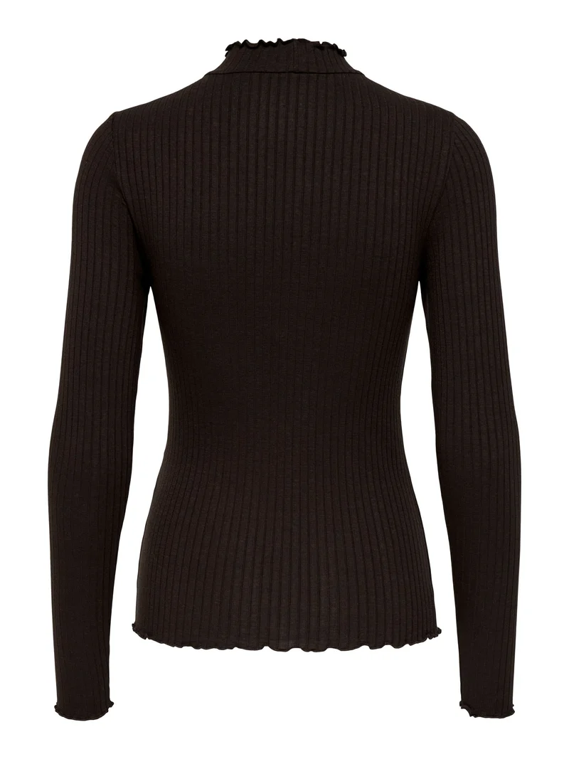 JDYFRANSISKA L/S HI-NCK TOP JR NOOS, Black Coffee