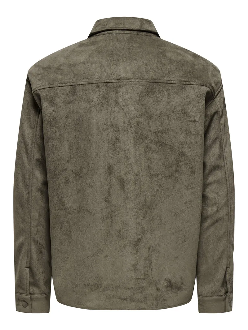 ONSRAVI FAKE SUEDE SHACKET OTW, Falcon