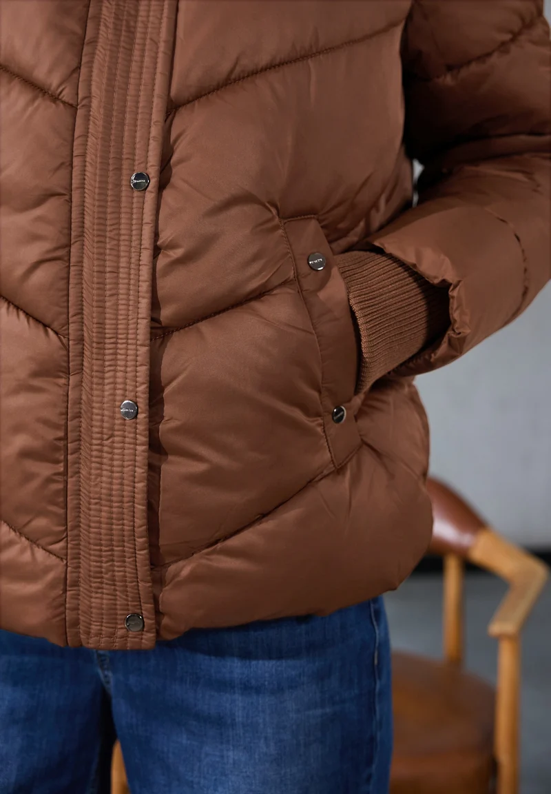 Studio Short Padded Jkt, full brown