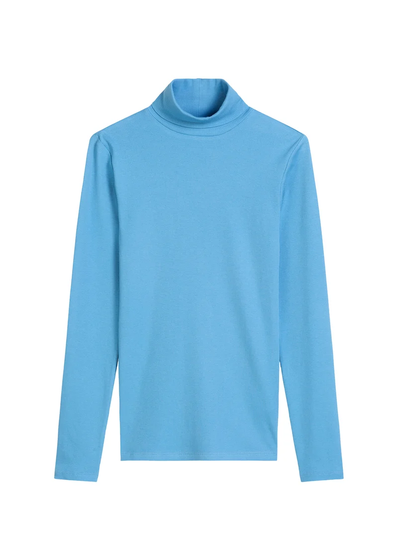 T-Shirt, LSL, Turtleneck, Rib, Azure Sky