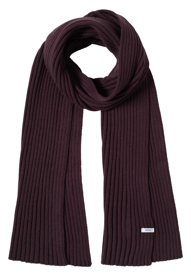 O_ TOS Solid Knit Scarf, dark plum