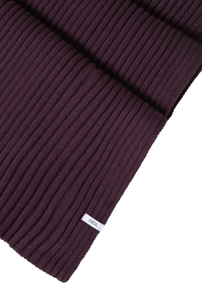 O_ TOS Solid Knit Scarf, dark plum