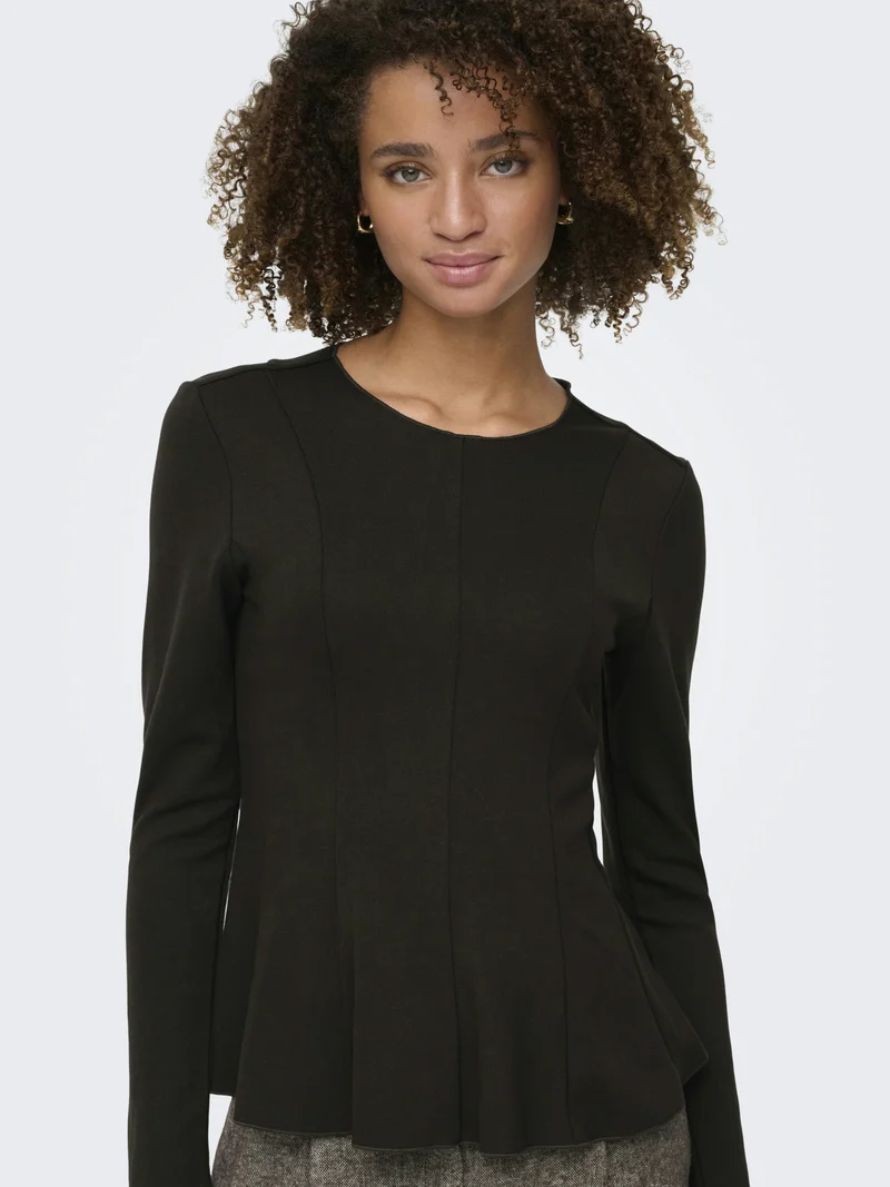 ONLKENYA L/S PEPLUM TOP JRS, Chocolate Torte