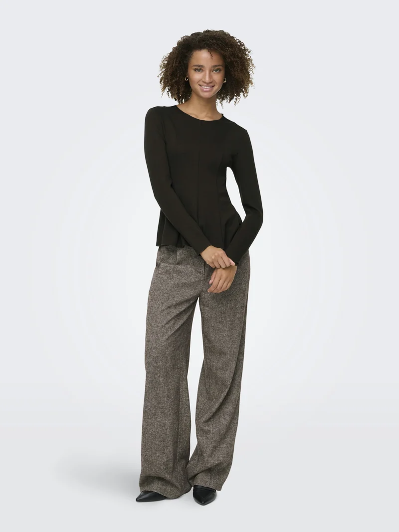 ONLKENYA L/S PEPLUM TOP JRS, Chocolate Torte