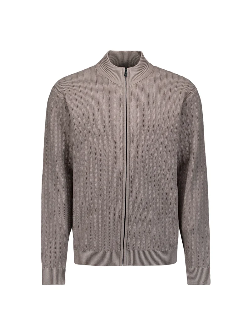 Cardigan Full Zip Relief, Clay