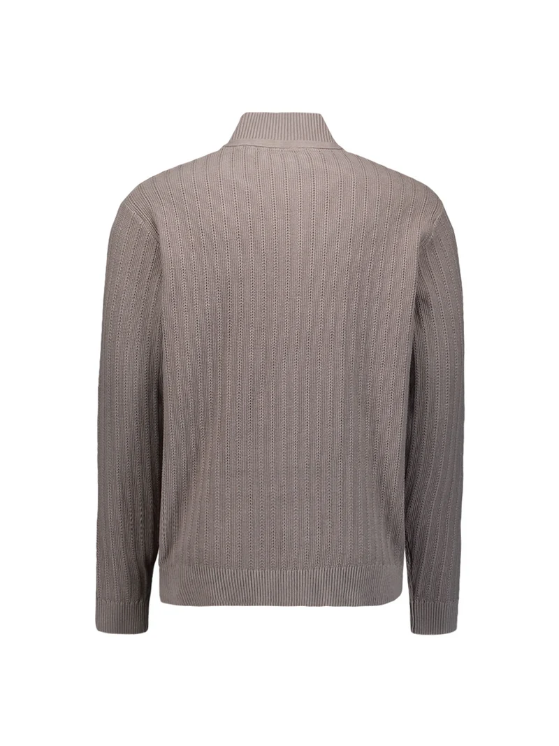 Cardigan Full Zip Relief, Clay