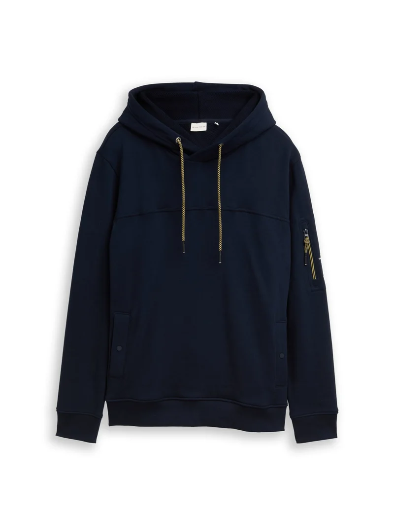 detailed hoodie, sky captain blue