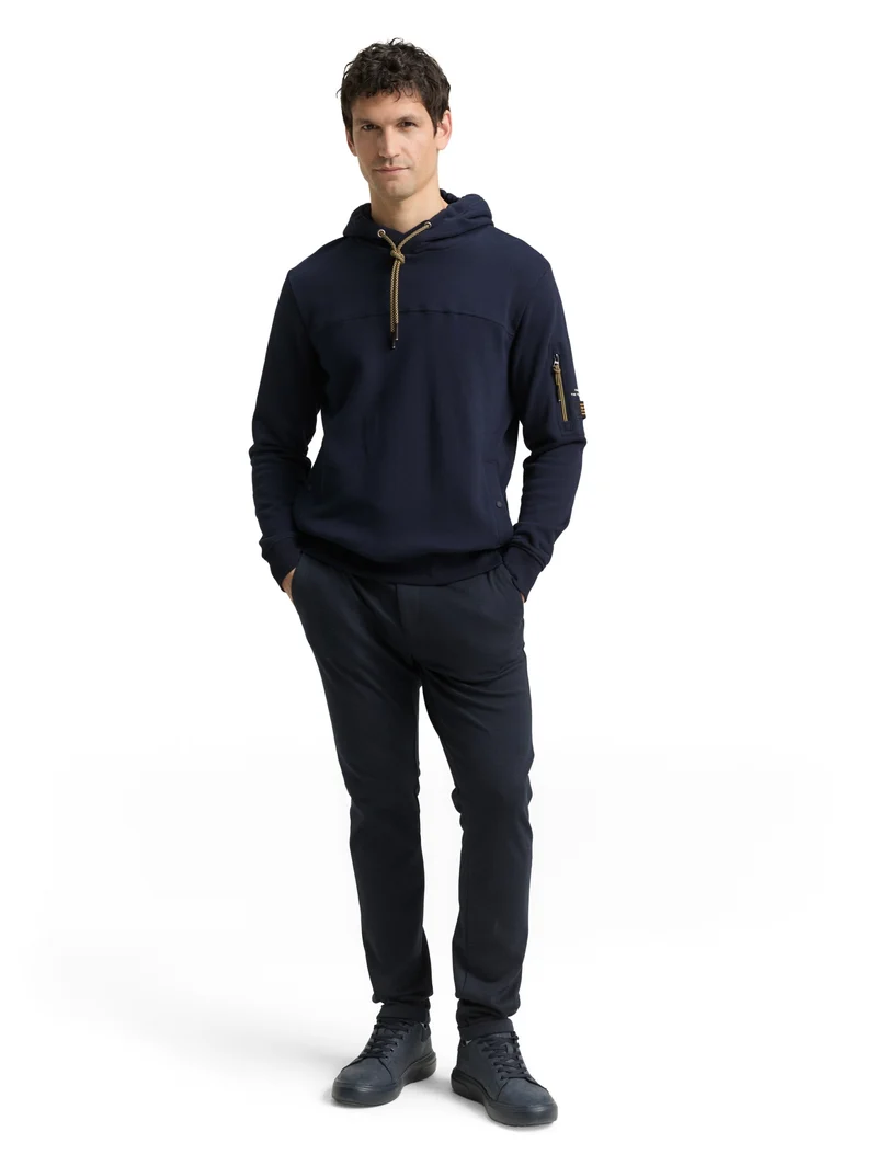detailed hoodie, sky captain blue