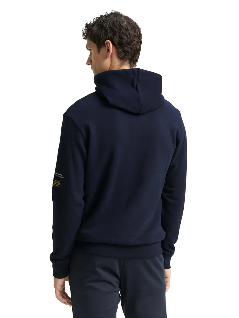 detailed hoodie, sky captain blue