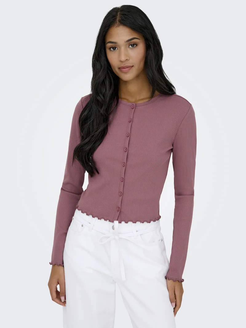 ONLINA L/S CARDIGAN JRS, Rose Brown