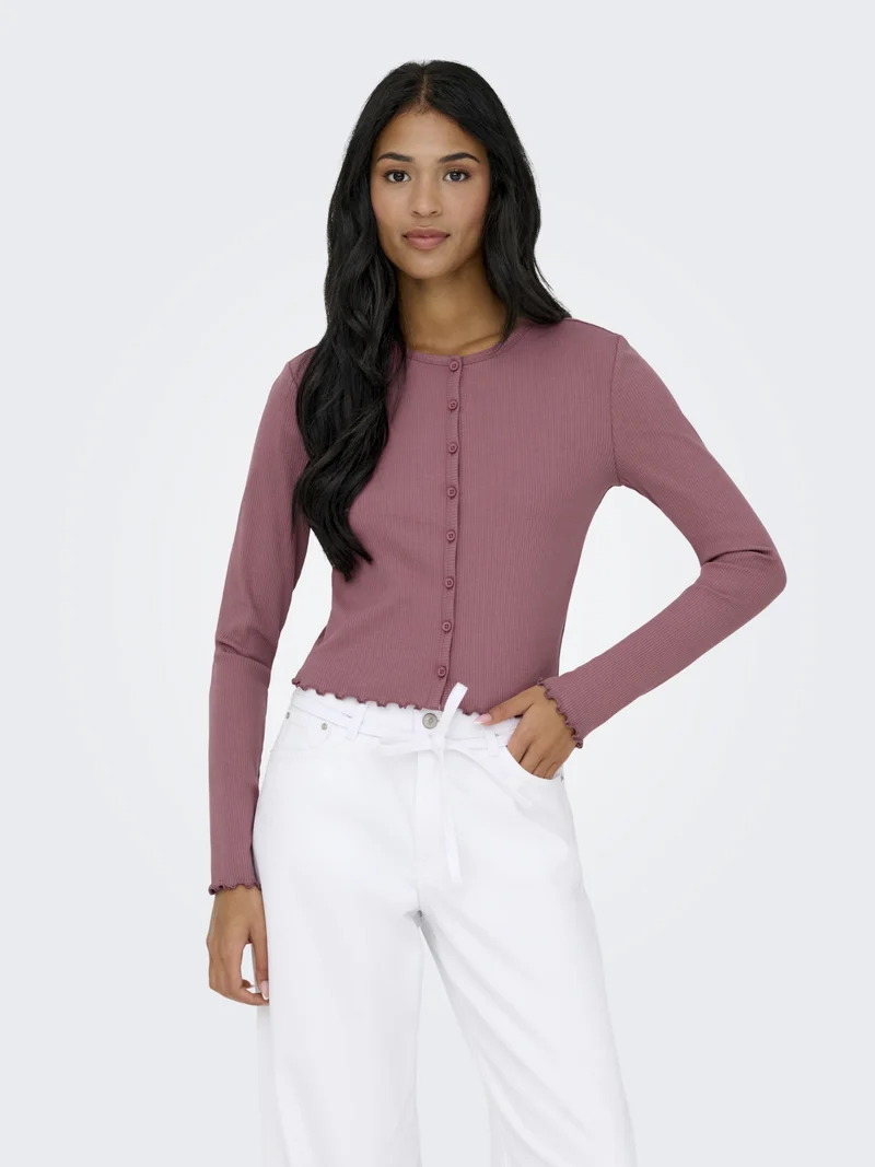 ONLINA L/S CARDIGAN JRS, Rose Brown