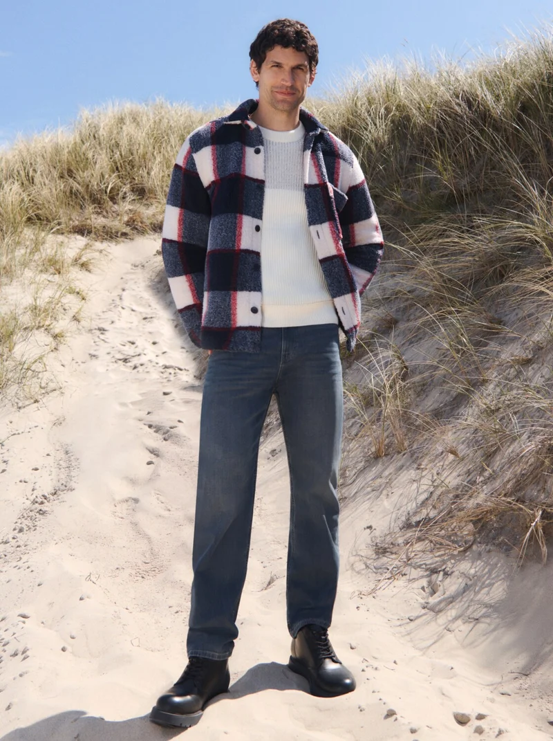 checked teddy overshirt, blue big check