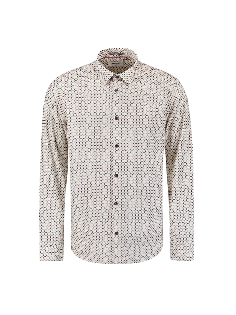 Shirt Stretch Allover Printed, Mauve