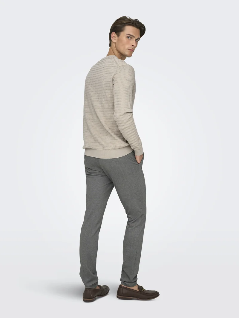 ONSMARK SLIM DITSY 020934 PANT NOOS, Silver Lining/MGM
