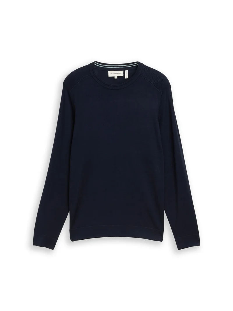 soft crew neck pullover, sky captain blue