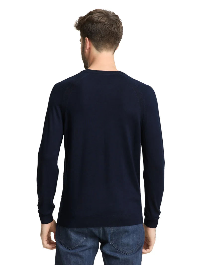 soft crew neck pullover, sky captain blue