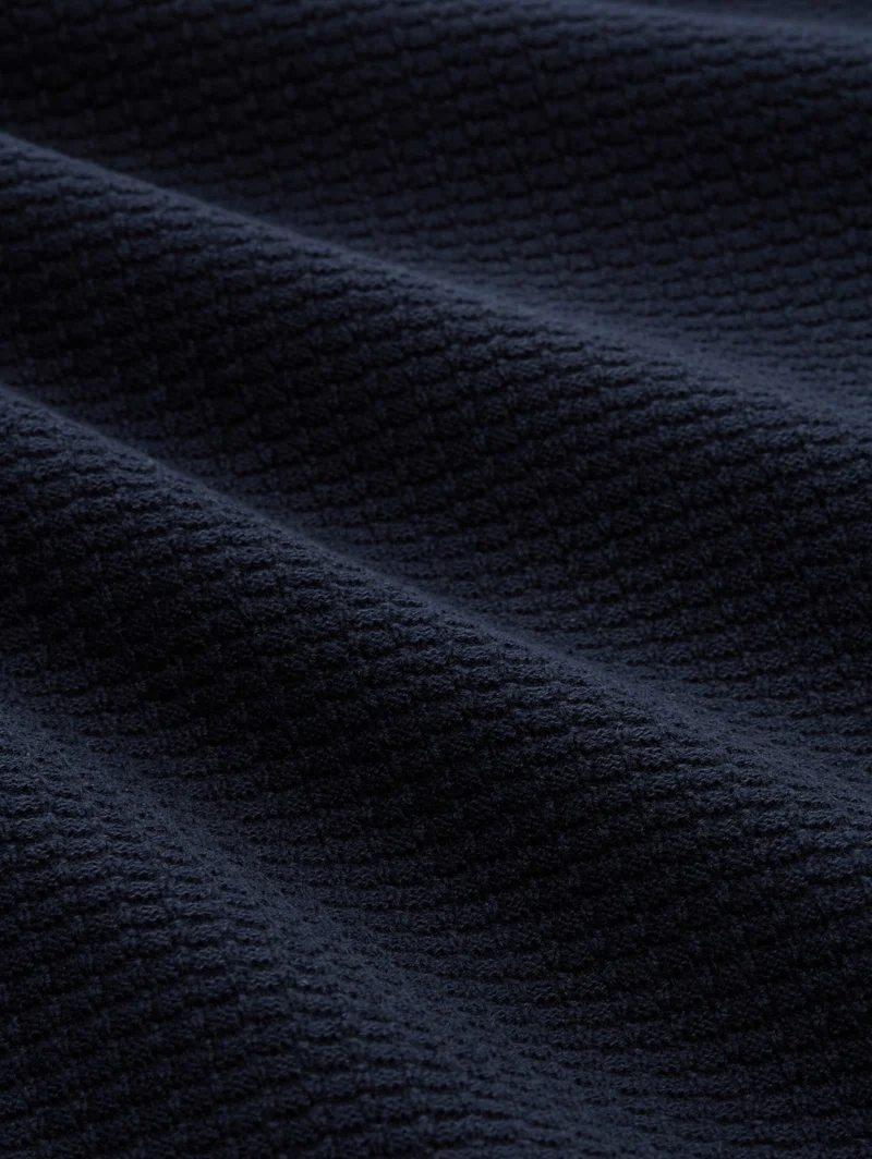 structured knit polo, sky captain blue
