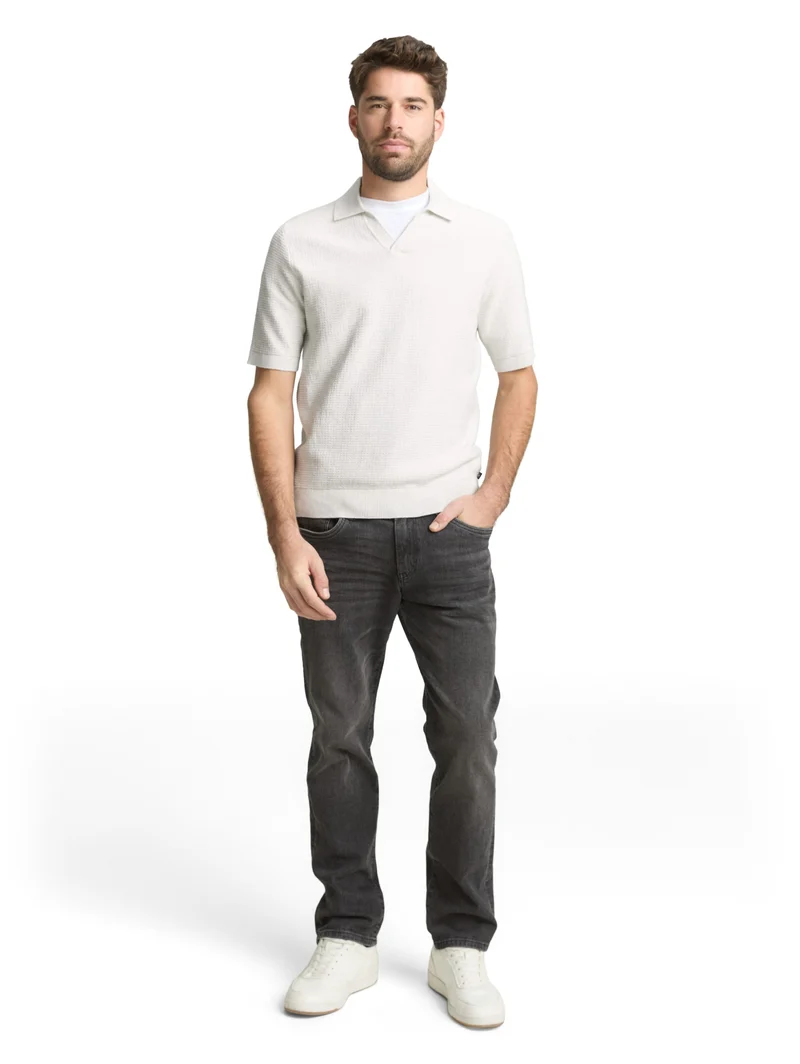 structured knit polo, Soft Vanilla Melange